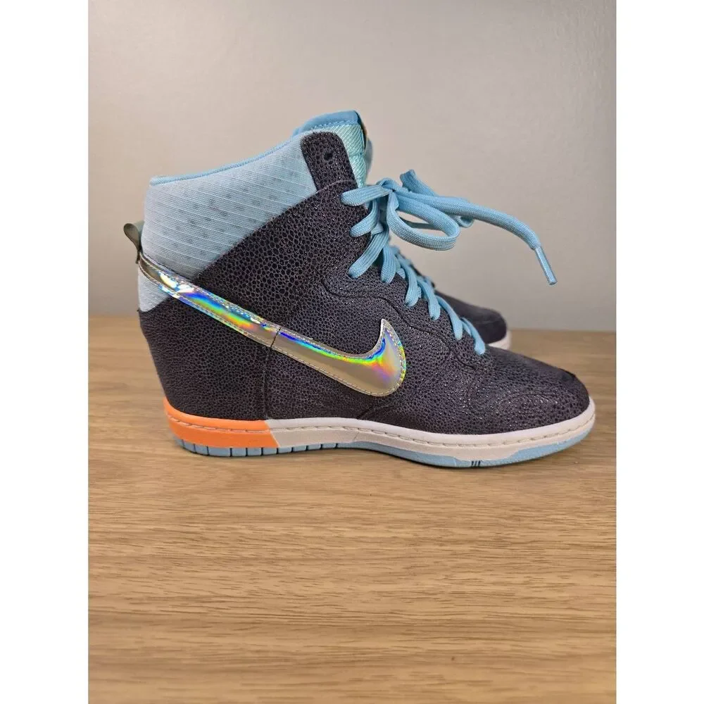 Nike Dunk Sky Premium High Wedge Dark Grey Glacier Ice Women's Shoes Size 9 - Picture 2 of 6